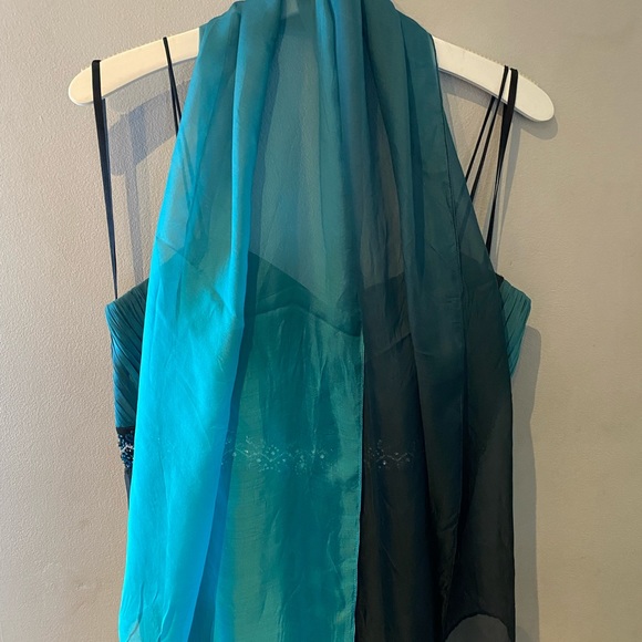 Shahani Couture ombré chiffon evening gown size 18 - Picture 7 of 15